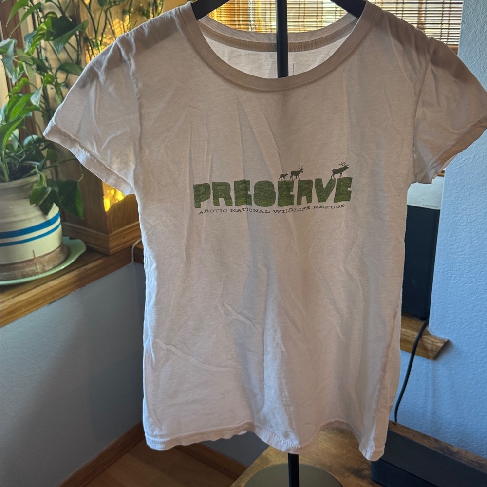 Patagonia organic cotton shirt crew neck t-shirt PRESERVE ARCTIC NWR